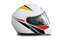 Shoei Neotec White Vivo Series Red & Yellow Stickers Kit