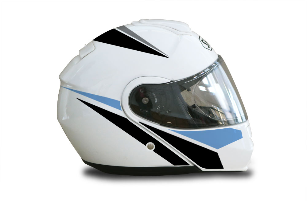 Shoei Neotec White Vivo Series Black & Light Blue Stickers Kit