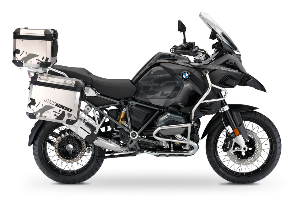 BMW Aluminum Top Box Safari Black & Grey Stickers Kit - Image 3