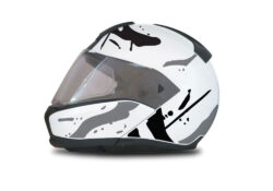 BMW System 6 Helmet (White) Safari Grey & Black Stickers Kit