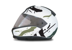 BMW System 6 Helmet (White) Safari Military Green Stickers Kit