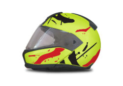 BMW System 6 Helmet (Yellow) Safari Red & Black Stickers Kit