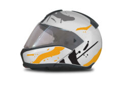 BMW System 6 Helmet (Silver) Safari Yellow & Black Stickers Kit