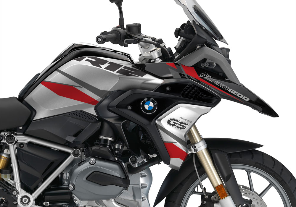 BMW R1200GS LC 2017+ Black Storm Metallic Stingray Series Grey & Red Stickers Kit - Image 2