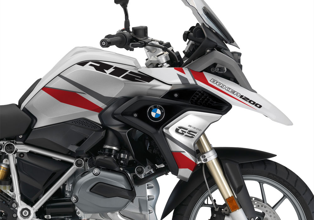 BMW R1200GS LC 2017+ Light White Stingray Series Red & Black Stickers Kit - Image 2