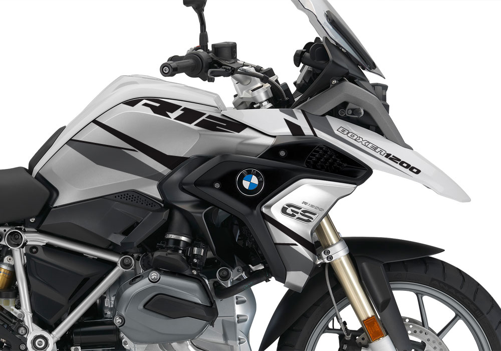 BMW R1200GS LC 2017+ Light White Stingray Series Grey & Black Stickers Kit - Image 2