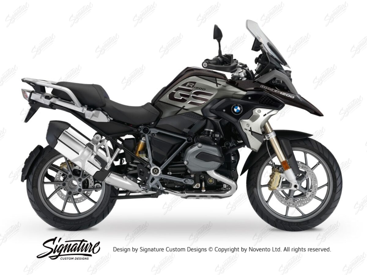 BMW R1200GS LC 2017+ Iced Chocolate Metallic Exclusive Vector Series Grey  Variations Stickers Kit