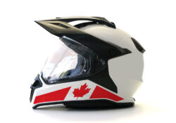 BMW GS Enduro Helmet (White) The Flag Series Canada Sticker