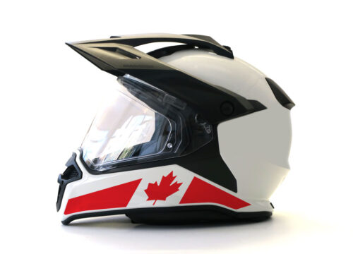 BMW GS Enduro Helmet (White) The Flag Series Canada Sticker