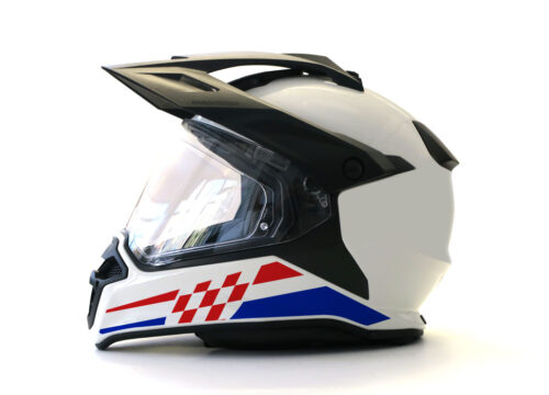 BMW GS Enduro Helmet (White) The Flag Series Croatia Sticker