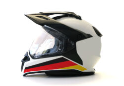 BMW GS Enduro Helmet (White) The Flag Series Germany Sticker