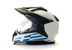 BMW GS Enduro Helmet (White) The Flag Series Greece Sticker