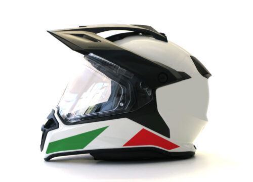 BMW Enduro Helmet (White) The Flag Series Italy Sticker