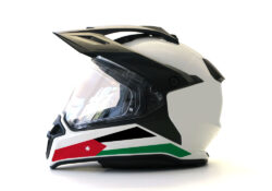 BMW GS Enduro Helmet (White) The Flag Series Jordan Sticker