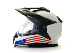 BMW GS Enduro Helmet (White) The Flag Series Malaysia Sticker