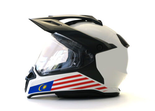 BMW GS Enduro Helmet (White) The Flag Series Malaysia Sticker