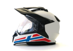 BMW GS Enduro Helmet (White) The Flag Series Norway Sticker
