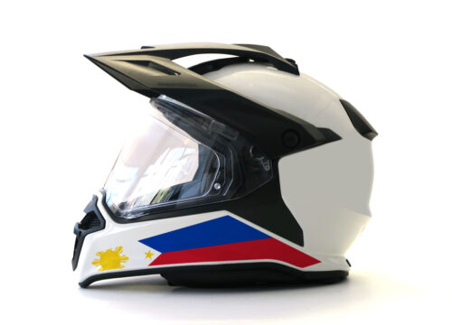 BMW GS Enduro Helmet (White) The Flag Series Philippines Sticker
