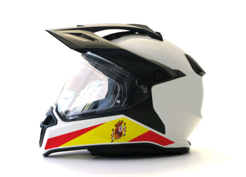 BMW GS Enduro Helmet (White) The Flag Series Spain Sticker