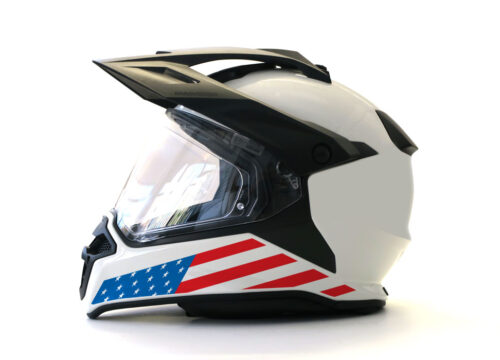 BMW Enduro GS Helmet (White) The Flag Series USA Sticker
