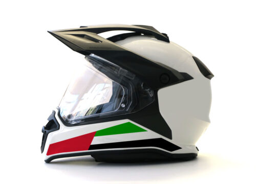 BMW GS Enduro Helmet (White) The Flag Series UAE Sticker