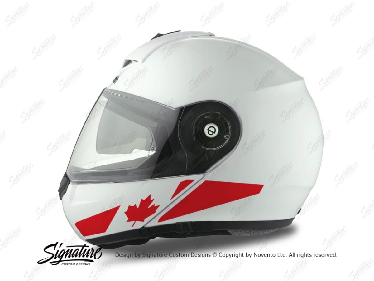 canadian flag motorcycle helmet 8 Section Reflective  Powercall Sirens LLC rooftop cargo boxes Schuberth C3 Pro Helmet (White)