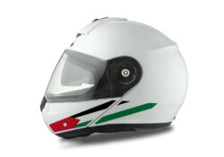 Schuberth C3 Pro Helmet (White) The Flag Series Jordan sticker