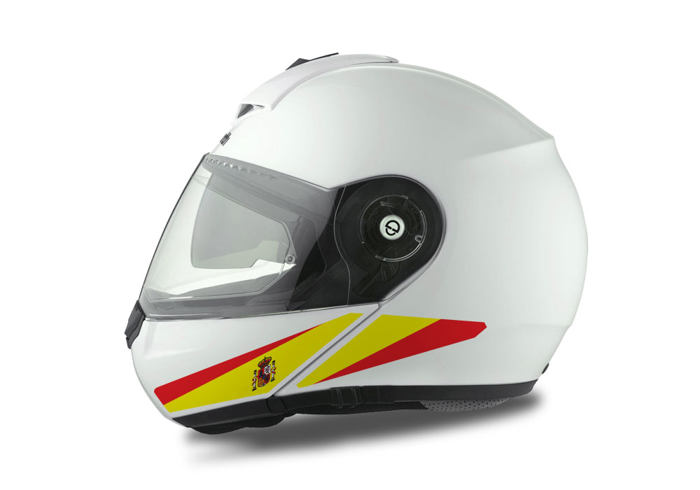 Schuberth C3 Pro Helmet (White) The Flag Series Spain sticker