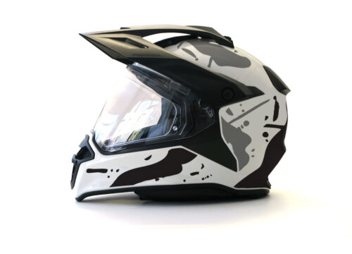 BMW GS Enduro Helmet (White) Safari Series Black & Grey Stickers Kit