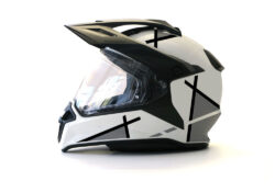 BMW GS Enduro Helmet (White) Vector Series Grey & Black Stickers Kit