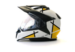 BMW GS Enduro Helmet (White) Vector Series Yellow & Black Stickers Kit