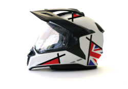 BMW GS Enduro Helmet (White) Vector Series UK Flag Stickers Kit