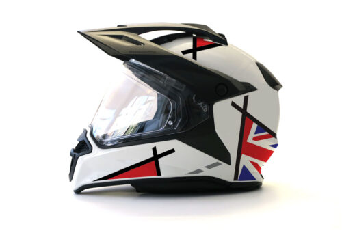BMW GS Enduro Helmet (White) Vector Series UK Flag Stickers Kit