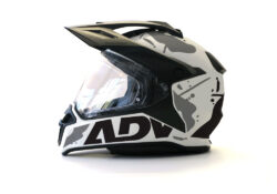 BMW GS Enduro Helmet (White) Safari Series Grey & Black Stickers Kit