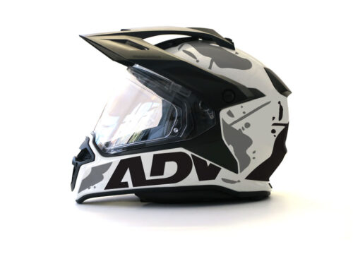 BMW GS Enduro Helmet (White) Safari Series Grey & Black Stickers Kit