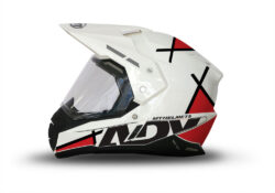 MT Synchrony Duo Sport Helmet (White) Vector Series Red & Black Stickers Kit