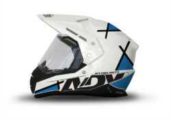 MT Synchrony Duo Sport Helmet (White) Vector Series Blue & Black Stickers Kit