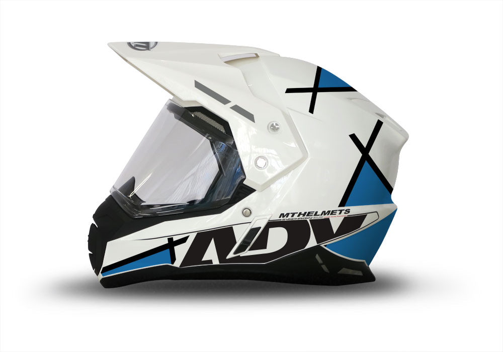 MT Synchrony Duo Sport Helmet (White) Vector Series Grey & Black Stickers Kit