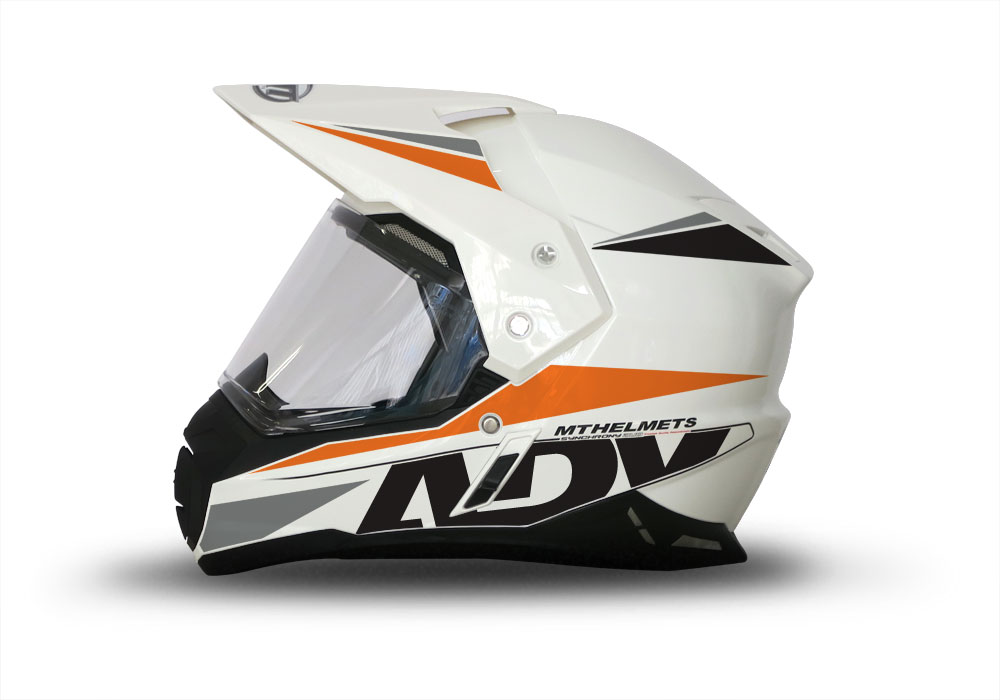 MT Synchrony Duo Sport Helmet (White) Vivo Series Orange & Black Stickers Kit
