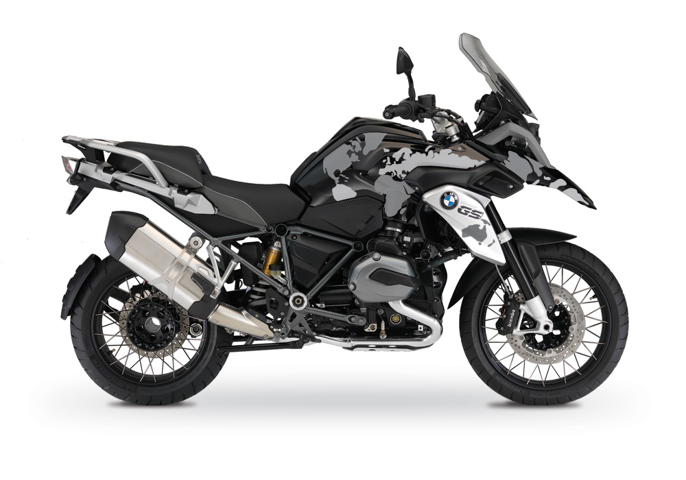 BKIT 2759 BMW R1200GS LC Triple Black The Globe Grey Stickers Kit 01 1