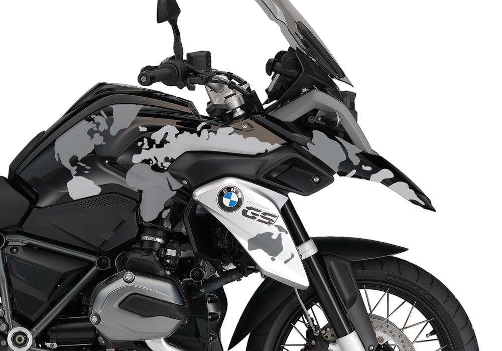 BKIT 2759 BMW R1200GS LC Triple Black The Globe Grey Stickers Kit 02 1