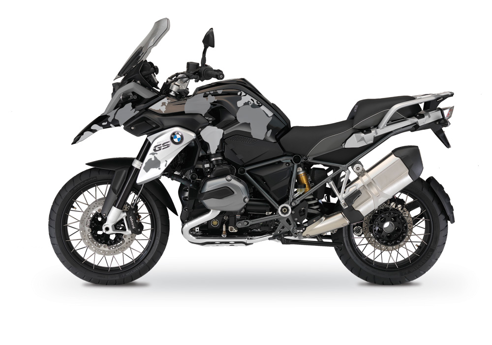 BKIT 2759 BMW R1200GS LC Triple Black The Globe Grey Stickers Kit 03