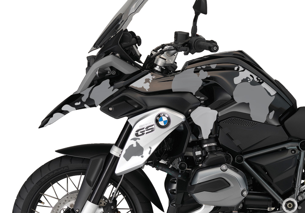 BKIT 2759 BMW R1200GS LC Triple Black The Globe Grey Stickers Kit 04