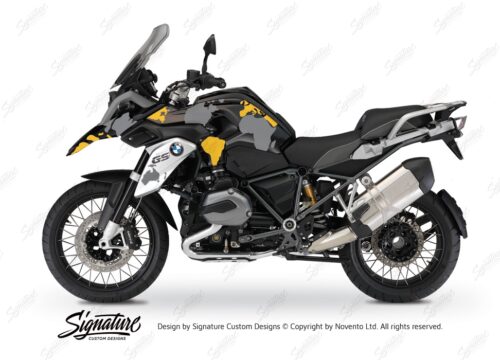 BKIT 2761 BMW R1200GS LC Triple Black The Globe Yellow Grey Stickers Kit 03