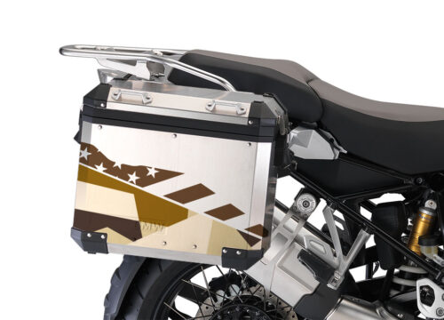 BMW Aluminum Side Panniers M90 Desert Camo Stickers Kit