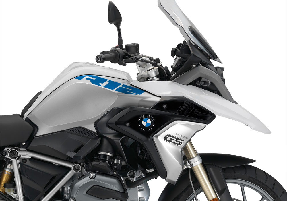 BMW R1200GS LC 2017+ Light White R12 Tank Stickers - Image 11