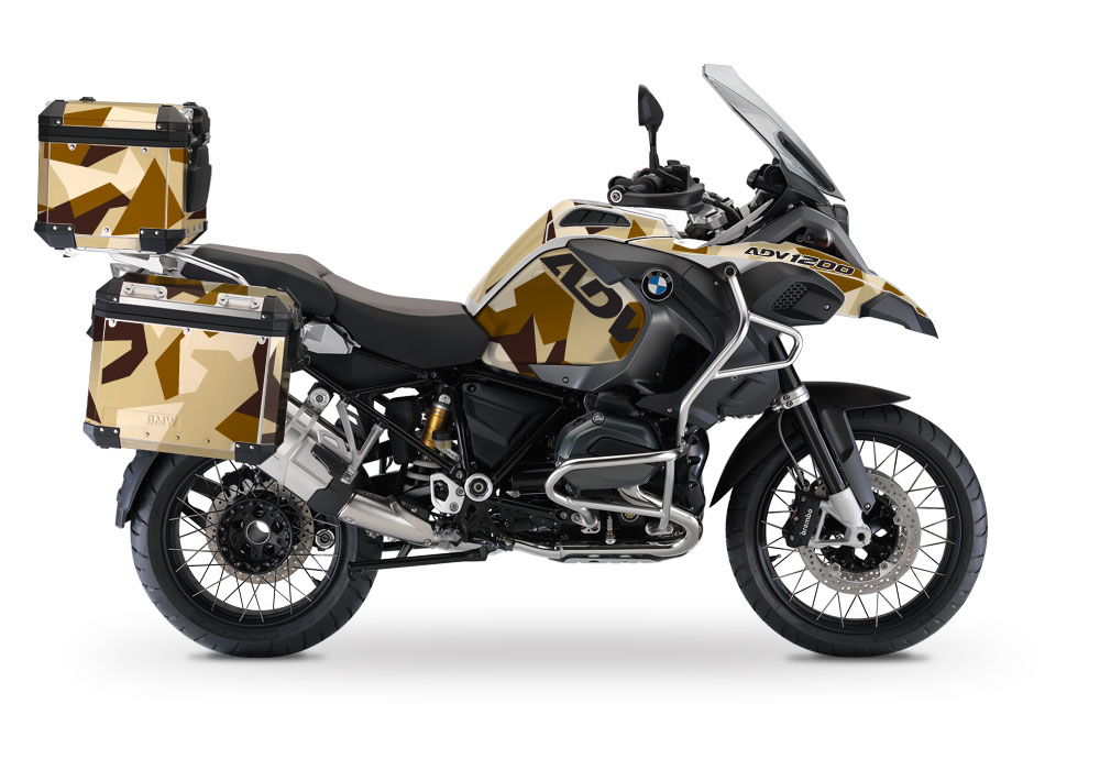 BMW Aluminum Top Box M90 Full wrap Desert Camo Stickers Kit - Image 3