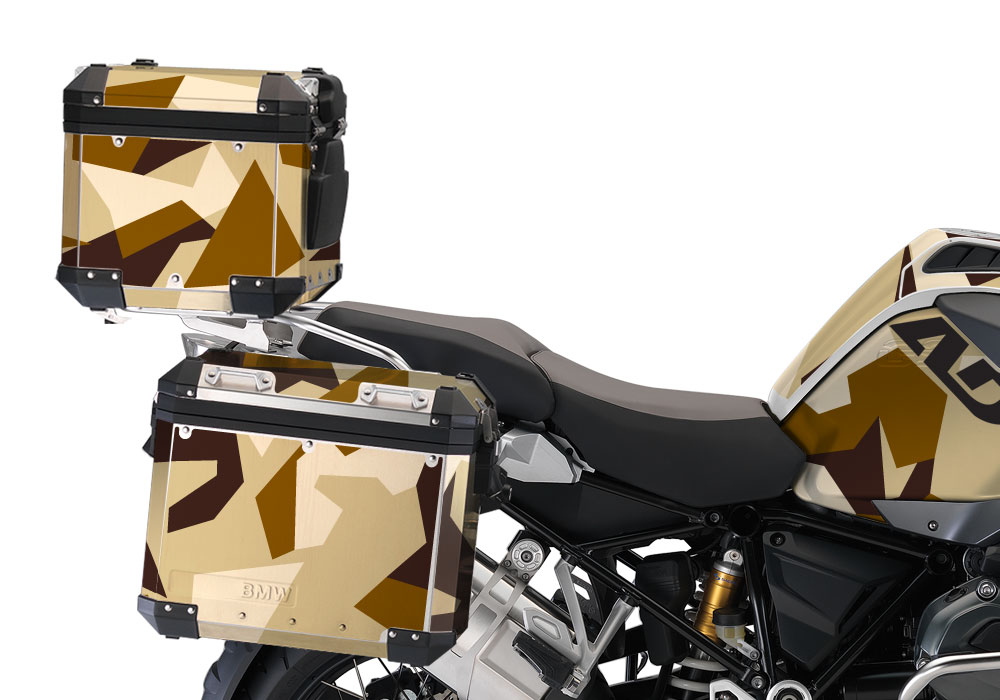 BMW Aluminum Top Box M90 Full wrap Desert Camo Stickers Kit - Image 2