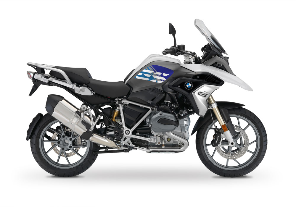 BMW R1200GS LC 2017+ Light White Style Anniversary LE Blue Side Tank Stickers - Image 3