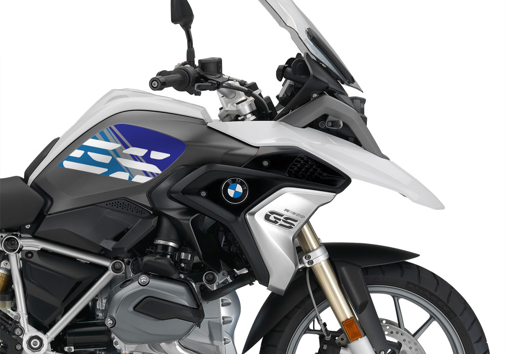 BMW R1200GS LC 2017+ Light White Style Anniversary LE Blue Side Tank Stickers